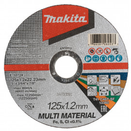 Disque à tronçonner mince 125 x 1,2 x 22,23mm C46T, multimatériau - diamètre 125mm - 1 pièce(s) - grain C46T - 41 Makita | E-10724