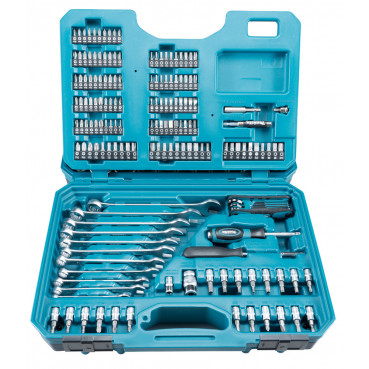 Mallette Makita d'outils professionnel complète - assortiments de 221 outils robustes pour la mécanique, le bricolage, les particuliers, la maintenance de véhicules de chantier | E-10883