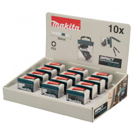 Pack embout de vissage à chocs (Impact Black) 50mm POZIDRIV - PZ2, Hexa 1/4" - 10 pièce(s) Makita | E-12413-12