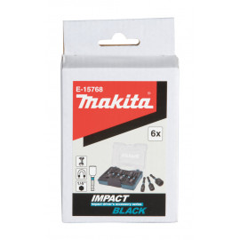 Coffret Makita 6 douilles à queue Impact BLACK - filetage 1/4" | E-15768