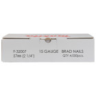 Image du produit : Clous brads Tête D, 15 Ga, pour AF635 - épaisseur 1,4mm - jauge 16 Ga - 4000 pièce(s) - longueur totale 57mm Makita | F-32007